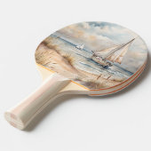 Raquette De Ping Pong Voile paisible Watercolor Côte (Devant Angle)