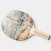 Raquette De Ping Pong Voile paisible Watercolor Côte (Côté)