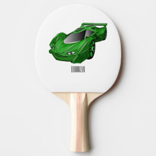 Raquette De Ping Pong Voiture de sport verte avec illustration airfos