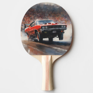 Raquette De Ping Pong Voiture rouge Vintage