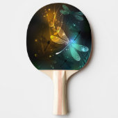 Raquette De Ping Pong Vol de libellule verte lumineuse (Devant)