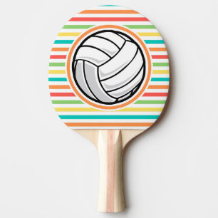 Raquette De Ping Pong Volley-ball; Bright Rainbow Stripes