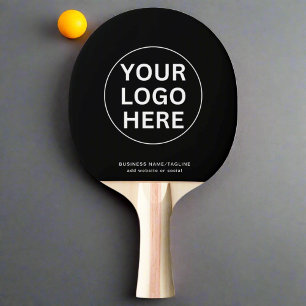 Raquette De Ping Pong Votre logo et votre texte ici l marque noire et bl