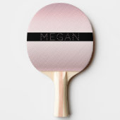 Raquette De Ping Pong Votre nom | Ombre Rose et bandes blanches (Dos)