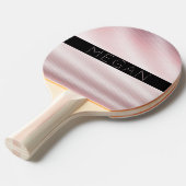 Raquette De Ping Pong Votre nom | Ombre Rose et bandes blanches (Devant Angle)