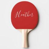 Raquette De Ping Pong Votre script blanc personnalisé en rouge (Dos)