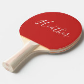 Raquette De Ping Pong Votre script blanc personnalisé en rouge (Devant Angle)