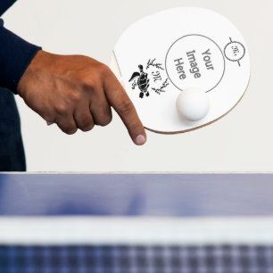 Raquette De Ping Pong Vue latérale de la tortue noire