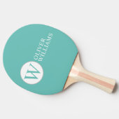 Raquette De Ping Pong W initial (modifiable) Monogramme circulaire Turqu (Côté)