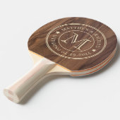 Raquette De Ping Pong Walnut Wood Wedding Monogram Star (Devant Angle)