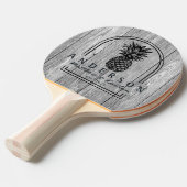 Raquette De Ping Pong Weathered Dark Gray Pineapple Wedding Arch & Name (Devant Angle)