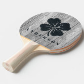 Raquette De Ping Pong Weathered Dark Gray Wood Four Leaf Clover withName (Devant Angle)