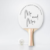 Raquette De Ping Pong Wedding shower de script moderne M. et Mme.