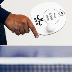 Raquette De Ping Pong Whimsical Cape Buffalo, en encre noire