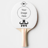 Raquette De Ping Pong Whimsical Cape Buffalo, en encre noire (Devant)