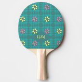 Raquette De Ping Pong whimsical girly daisie motif tennis design (Devant)