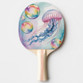 Raquette De Ping Pong Whimsical Rainbow Jellyfish Watercolor Design (Devant)
