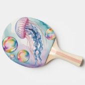 Raquette De Ping Pong Whimsical Rainbow Jellyfish Watercolor Design (Côté)