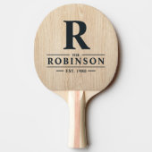 Raquette De Ping Pong White Pine Family Name & Initial (Dos)