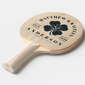Raquette De Ping Pong White Pine Irish Lucky Clover Wedding Crest (Devant Angle)