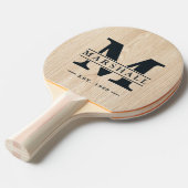 Raquette De Ping Pong White Pine Monogram & Name Overlay (Devant Angle)
