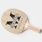 Raquette De Ping Pong White Pine Monogram & Name Overlay (Côté)