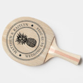 Raquette De Ping Pong White Pine Pineapple Wedding Crest & Names (Côté)
