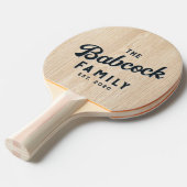 Raquette De Ping Pong White Pine Retro Family Name & Year (Devant Angle)