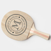 Raquette De Ping Pong White Pine Wedding Monogram (Côté)