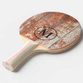 Raquette De Ping Pong Worn Barn Wood Monogram (Devant Angle)