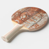 Raquette De Ping Pong Worn Barn Wood Name in Drawn Circle (Devant Angle)