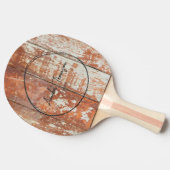 Raquette De Ping Pong Worn Barn Wood Name in Drawn Circle (Côté)