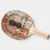 Raquette De Ping Pong Worn Barn Wood Tropical Pineapple Wedding Crest (Côté)