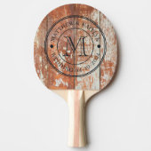 Raquette De Ping Pong Worn Barn Wood Wedding Monogram (Devant)