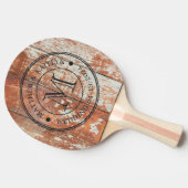 Raquette De Ping Pong Worn Barn Wood Wedding Monogram (Côté)