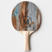 Raquette De Ping Pong Worn Blue Wash Wood Monogram (Dos)