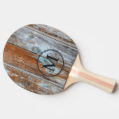 Raquette De Ping Pong Worn Blue Wash Wood Monogram (Côté)