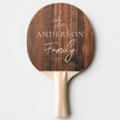 Raquette De Ping Pong Worn Cutting Board Hand Written Family Name (Dos)