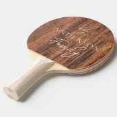 Raquette De Ping Pong Worn Cutting Board Hand Written Family Name (Devant Angle)