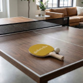 Raquette De Ping Pong Yellow Bold Typography Personalized Name