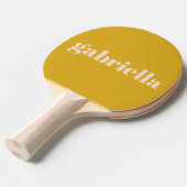 Raquette De Ping Pong Yellow Bold Typography Personalized Name (Devant Angle)