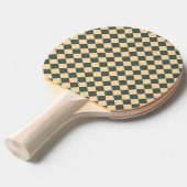 Raquette De Ping Pong Yellow Green Checker Diamond Pattern (Devant Angle)