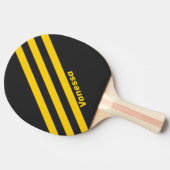 Raquette De Ping Pong Yellowjacket rétro Trois bandes avec nom (Côté)