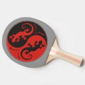 Raquette De Ping Pong YIN & YANG Geckos black red + your background idea (Côté)