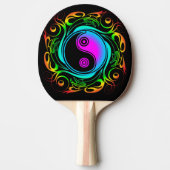 Raquette De Ping Pong Yin Yang Psychedelic Rainbow Tattoo (Devant)