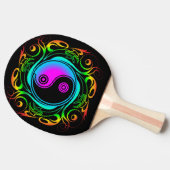 Raquette De Ping Pong Yin Yang Psychedelic Rainbow Tattoo (Côté)