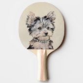 Raquette De Ping Pong Yorkshire Terrier Puppy Peinture Chien original (Dos)