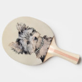Raquette De Ping Pong Yorkshire Terrier Puppy Peinture Chien original (Côté)