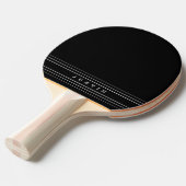 Raquette De Ping Pong Your Custom Text & Modern Stripes | Black & White (Devant Angle)