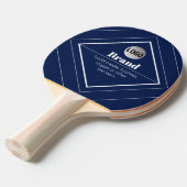 Raquette De Ping Pong Your Logo & Customizable Modern Design | Navy Blue (Devant Angle)